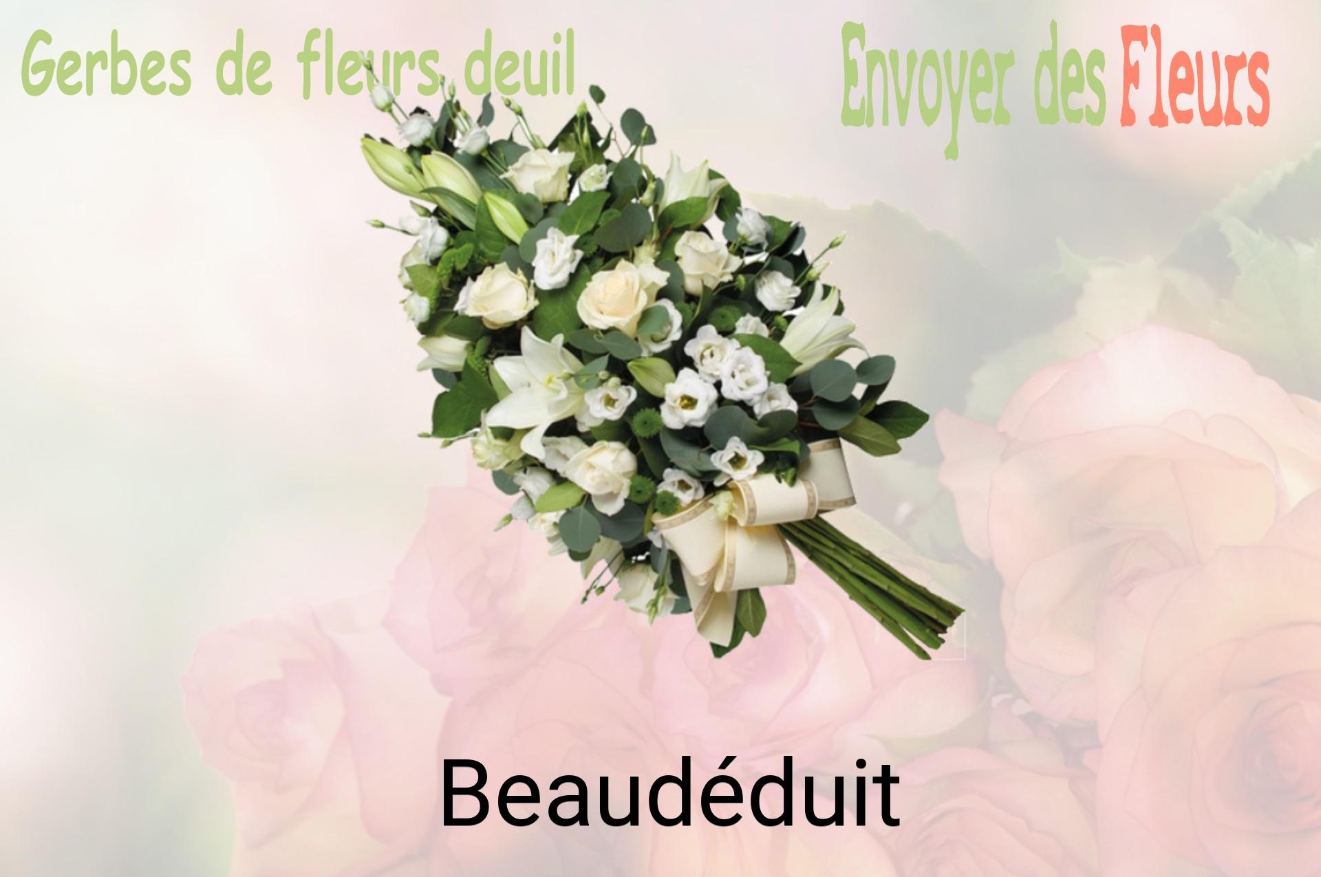 Gerbe de fleurs de deuil livrée à Beaudéduit